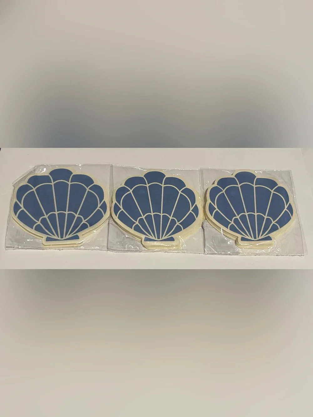 New 3 Packages of Blue and White Shells Beverage Napkins 60 Napkins Thailand